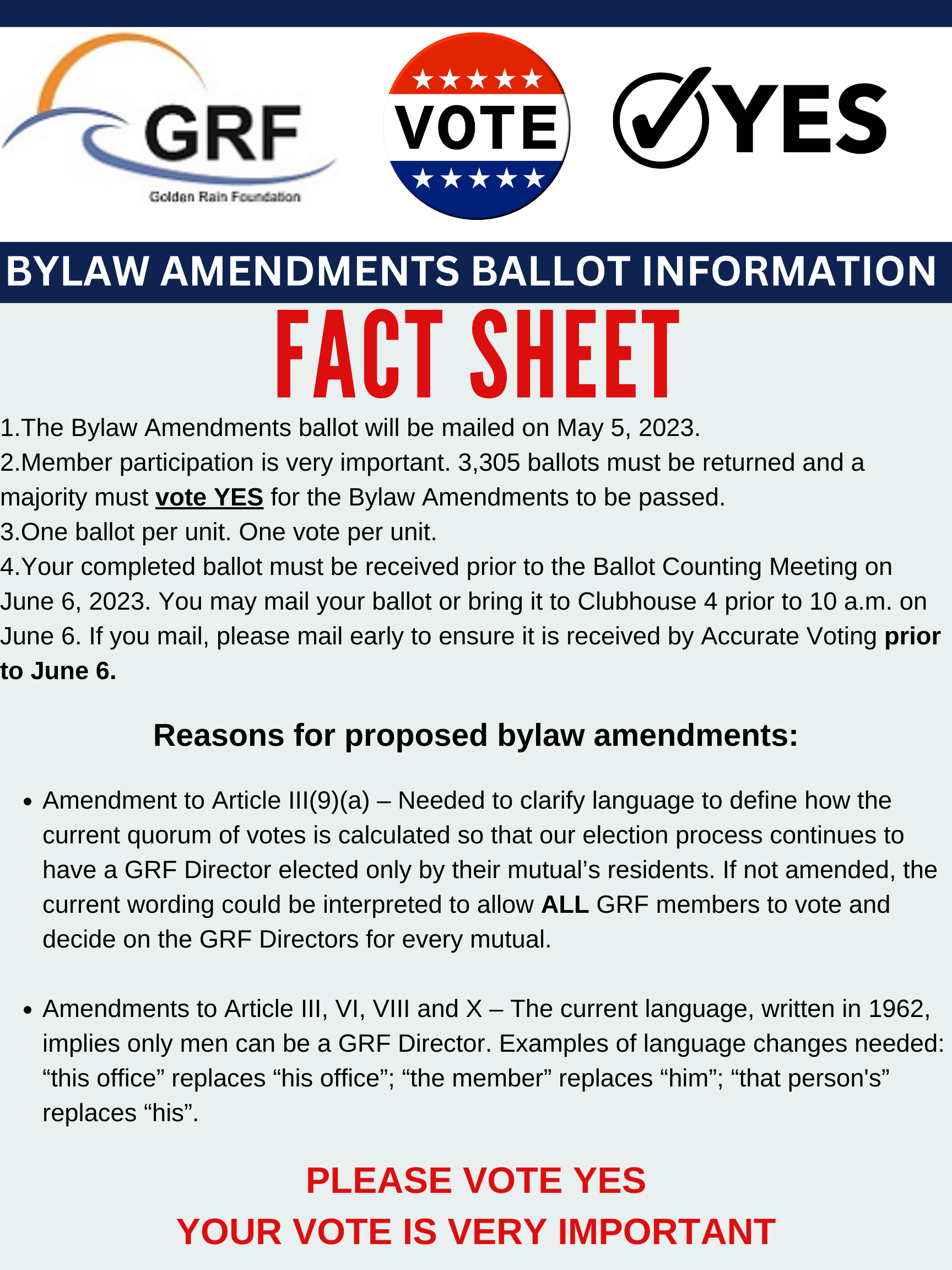 Bylaw Amendments Ballot Information Fact Sheet