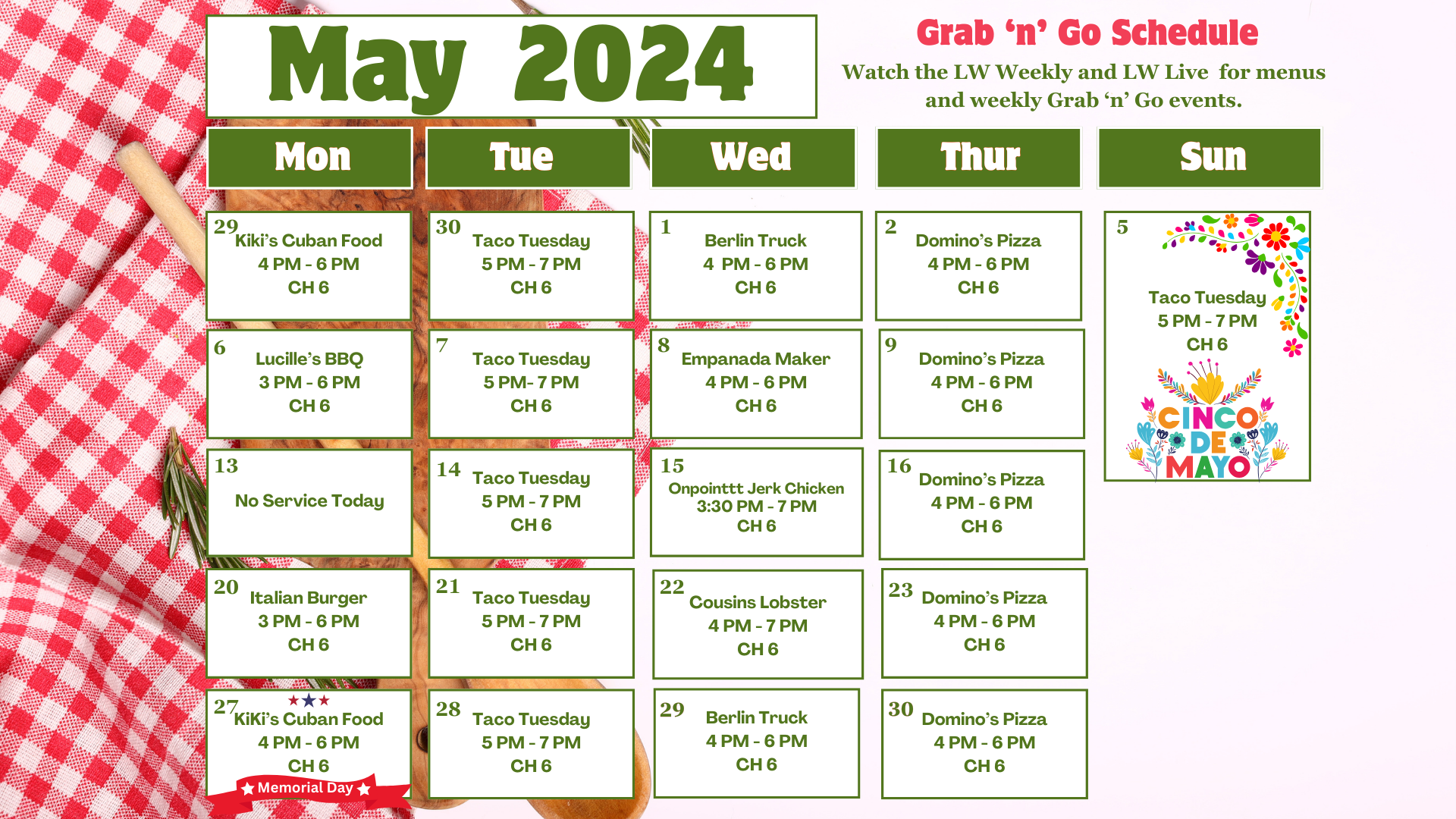 2024.05 May Grab-N-Go Calendar
